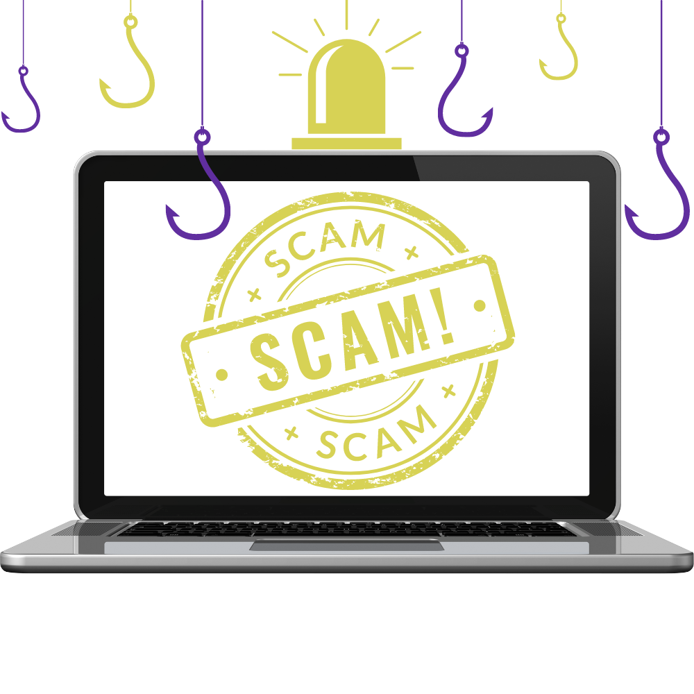 Illustratie van een Phishnoo-scamalert